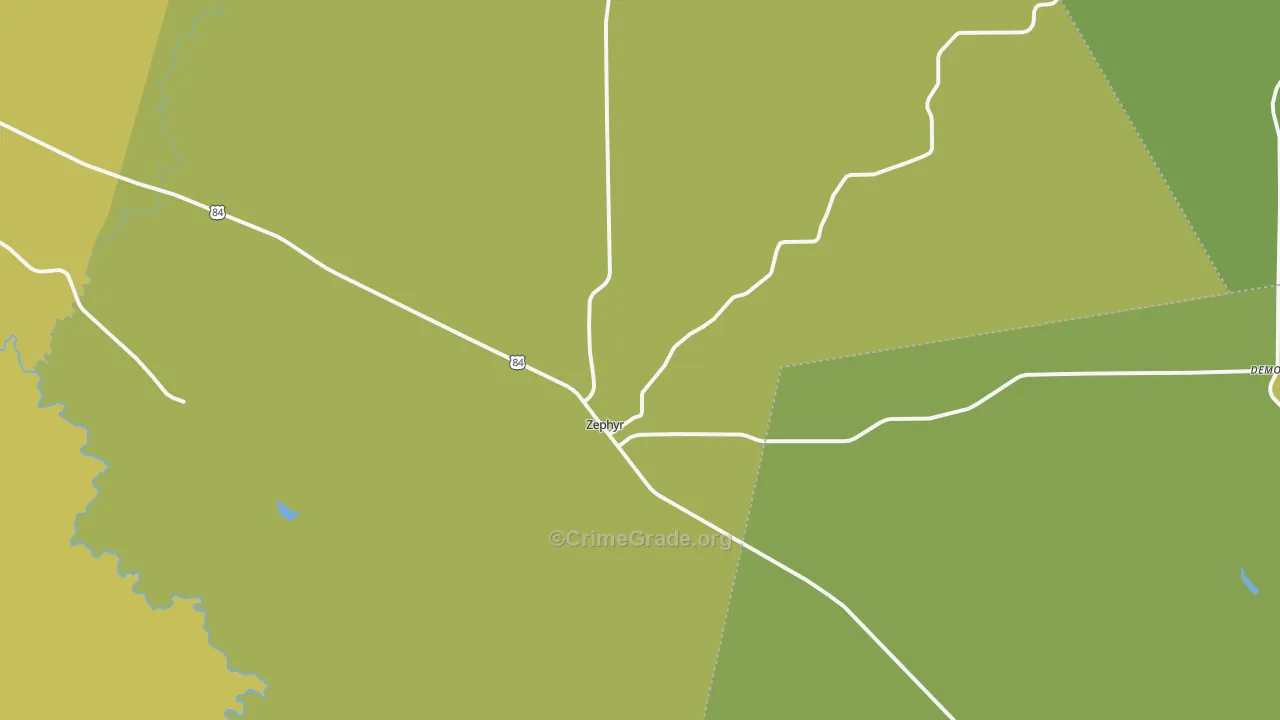 Zephyr, TX Map of Vandalism Rates