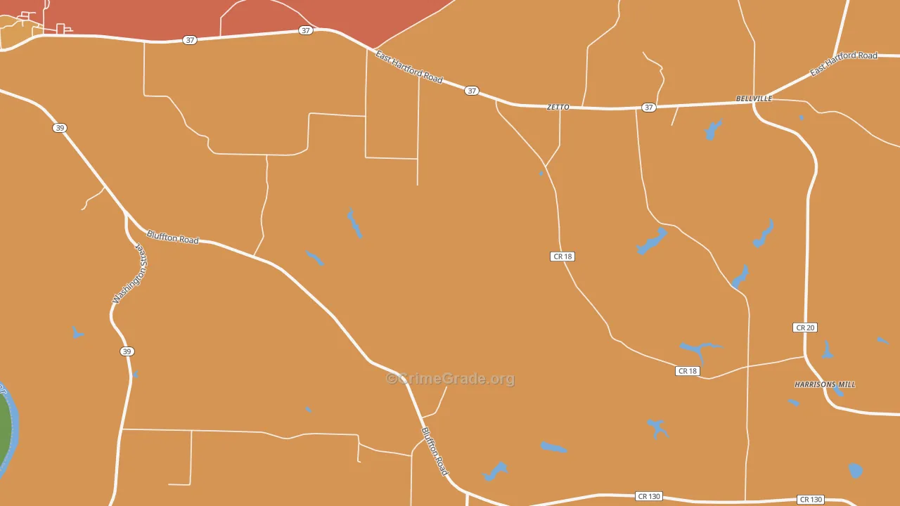 Zetto, GA Map of Vandalism Rates