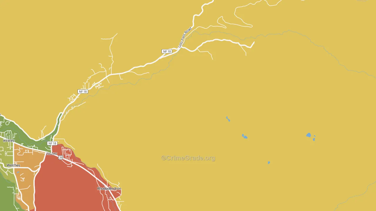 Zigzag, OR Map of Vandalism Rates