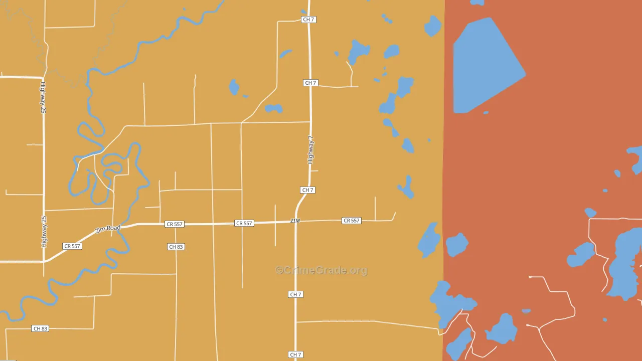 Zim, MN Map of Vandalism Rates