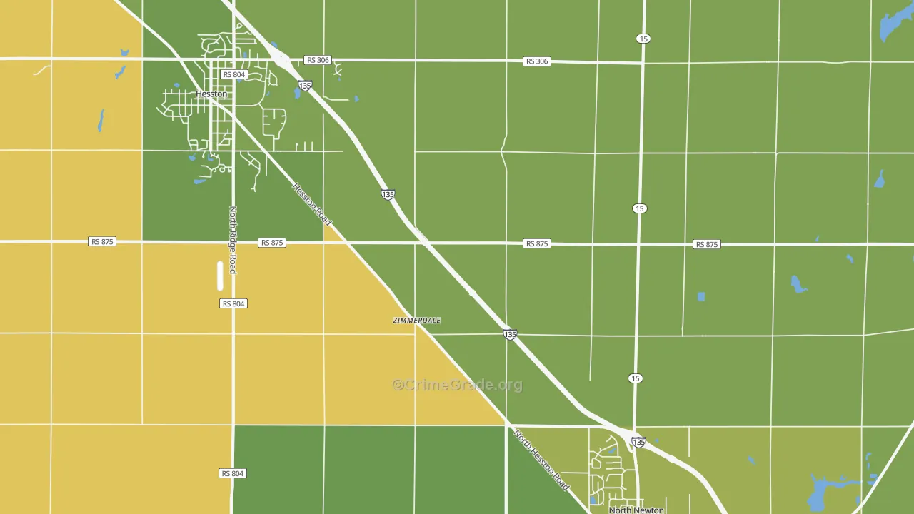 Zimmerdale, KS Map of Vandalism Rates