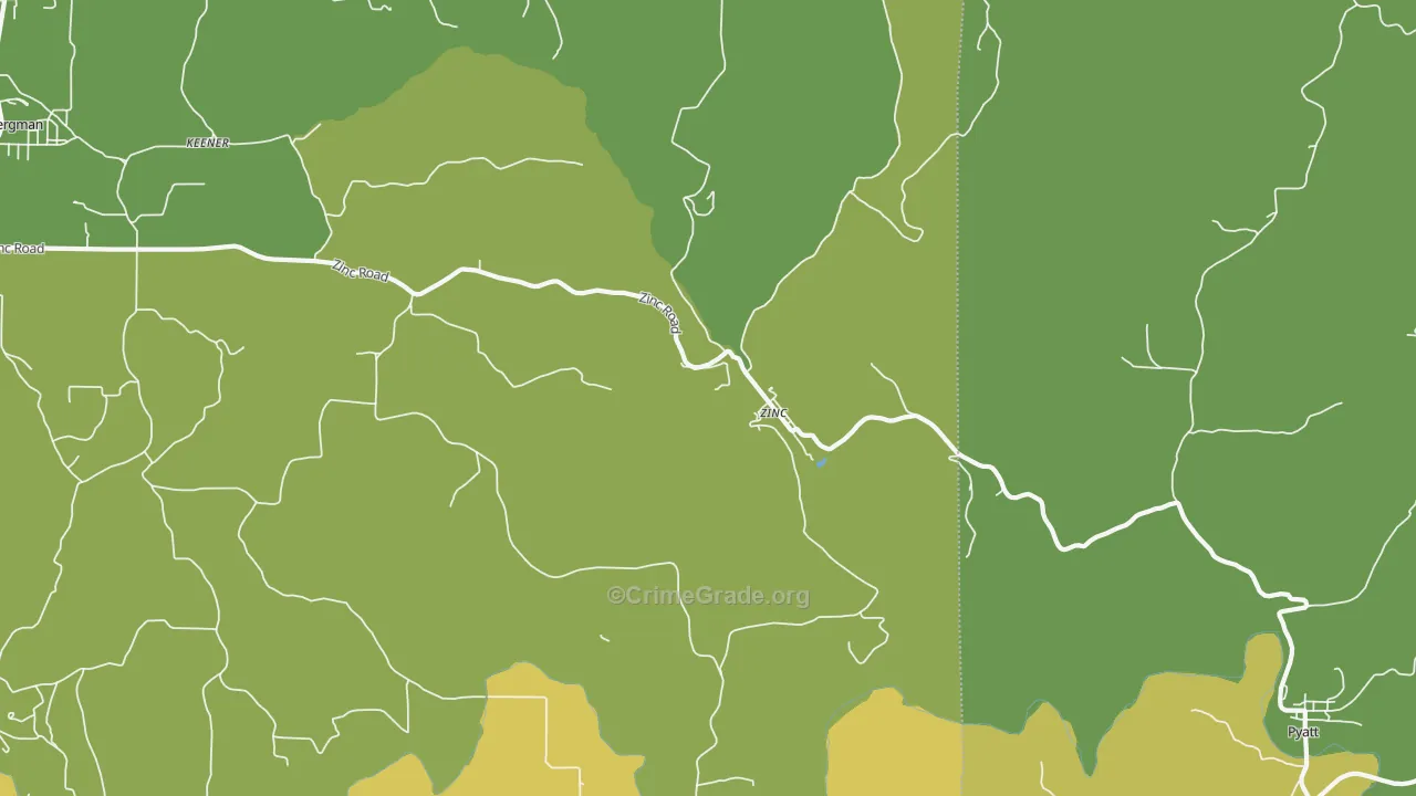 Zinc, AR Map of Vandalism Rates