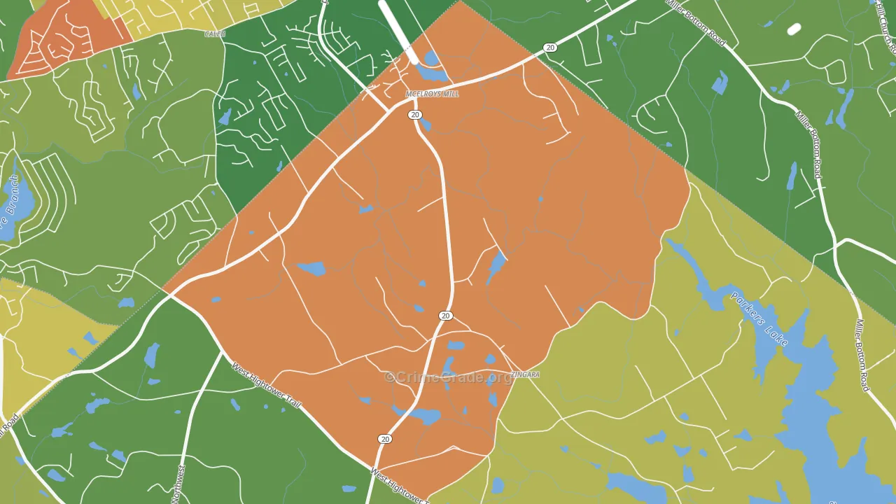Zingara, GA Map of Vandalism Rates