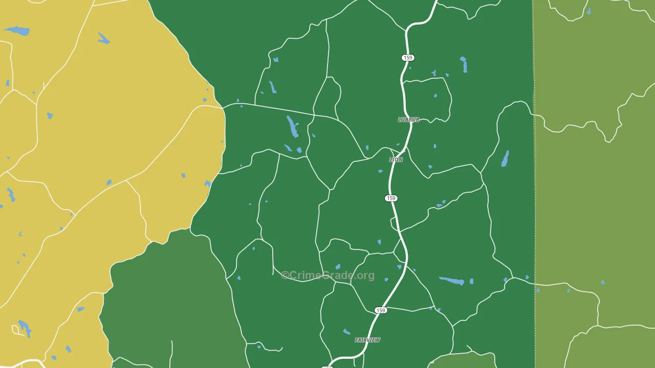 Zion, AL Map of Vandalism Rates