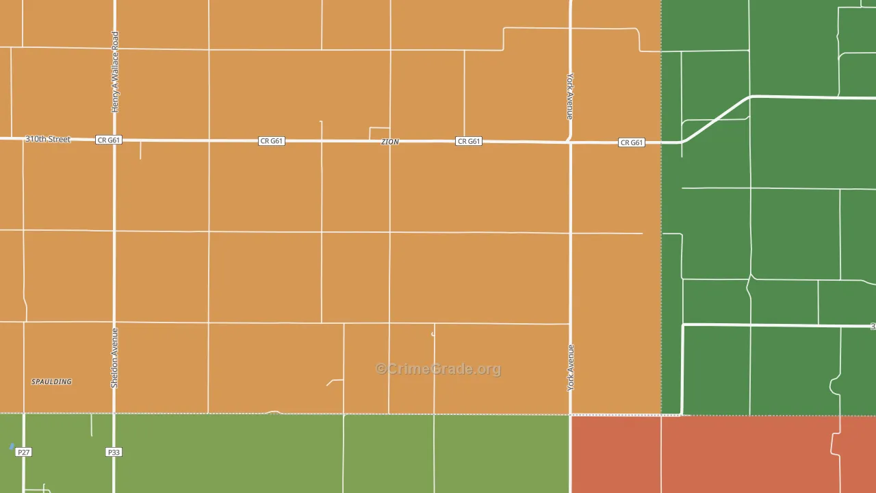 Zion, IA Map of Vandalism Rates
