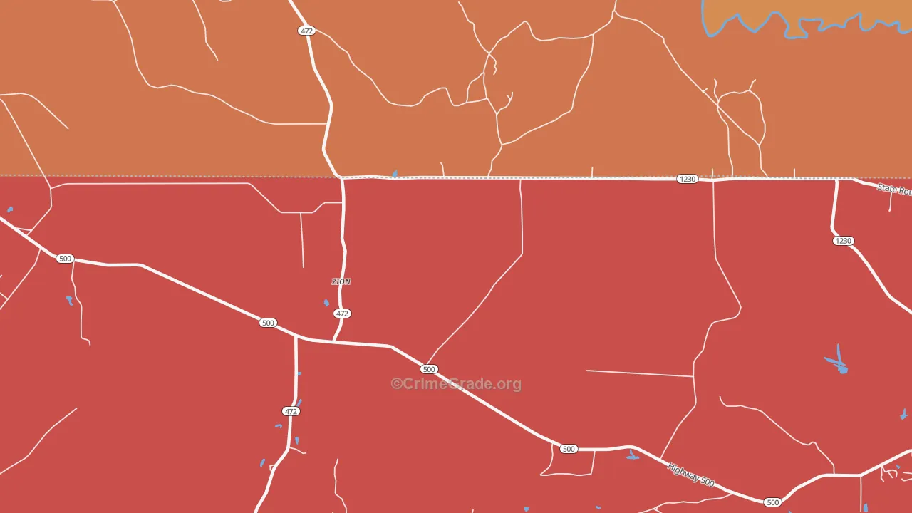 Zion, LA Map of Vandalism Rates