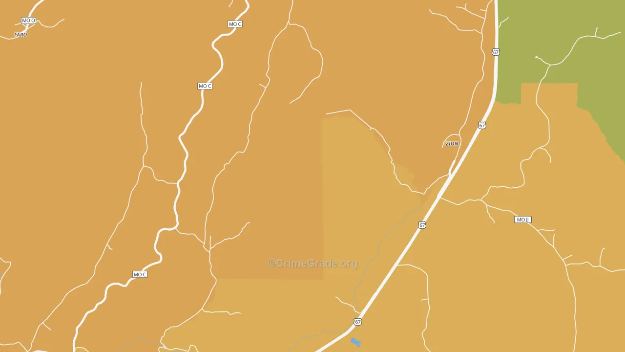 Zion, MO Map of Vandalism Rates