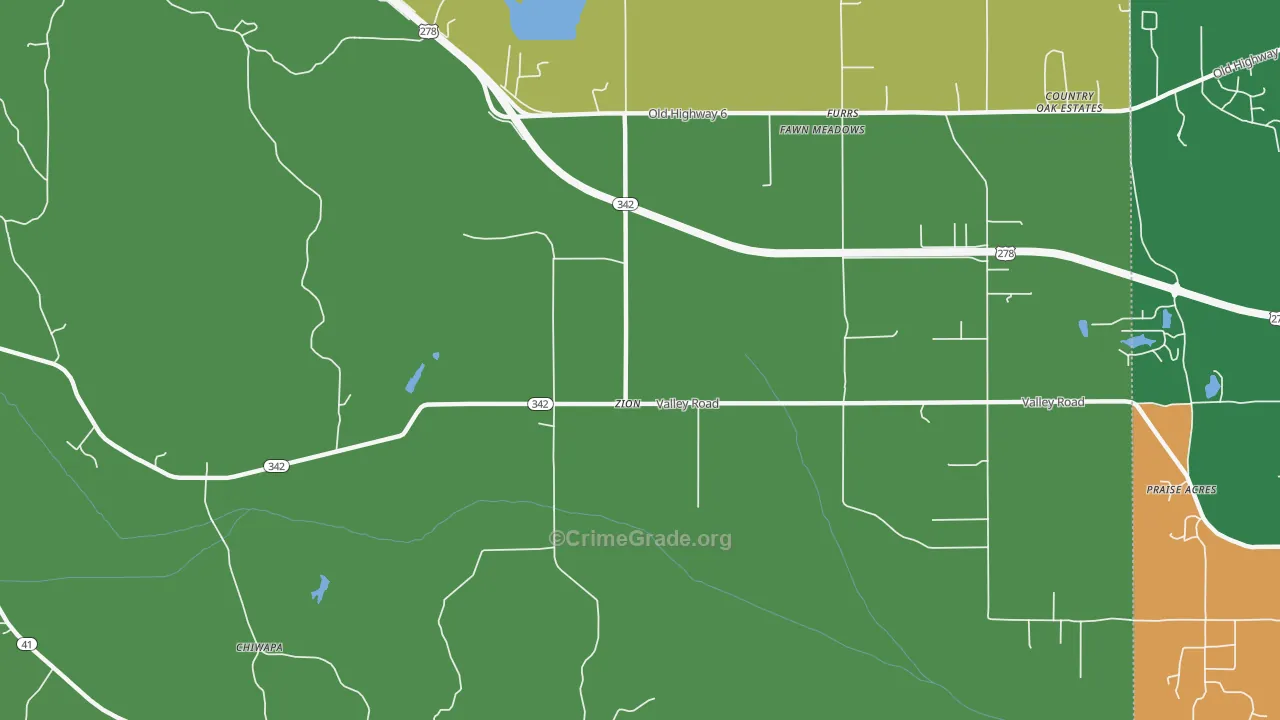 Zion, MS Map of Vandalism Rates