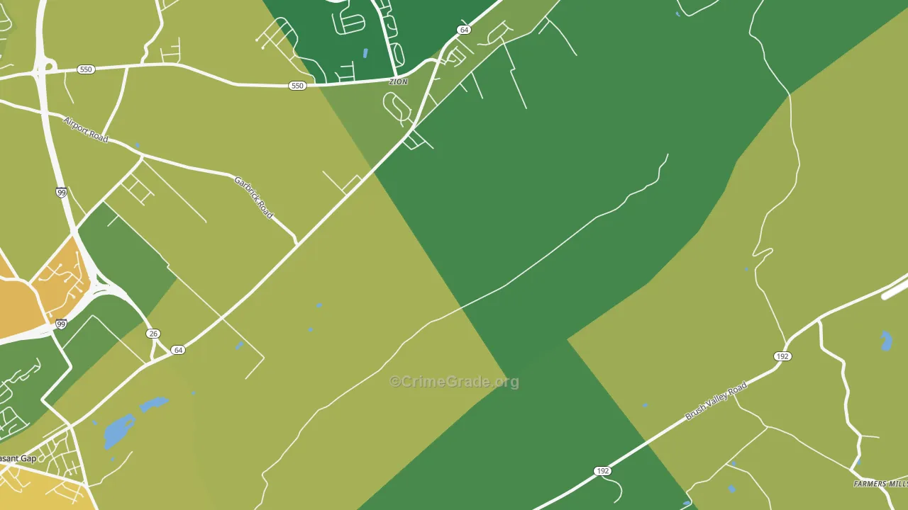 Zion, PA Map of Vandalism Rates