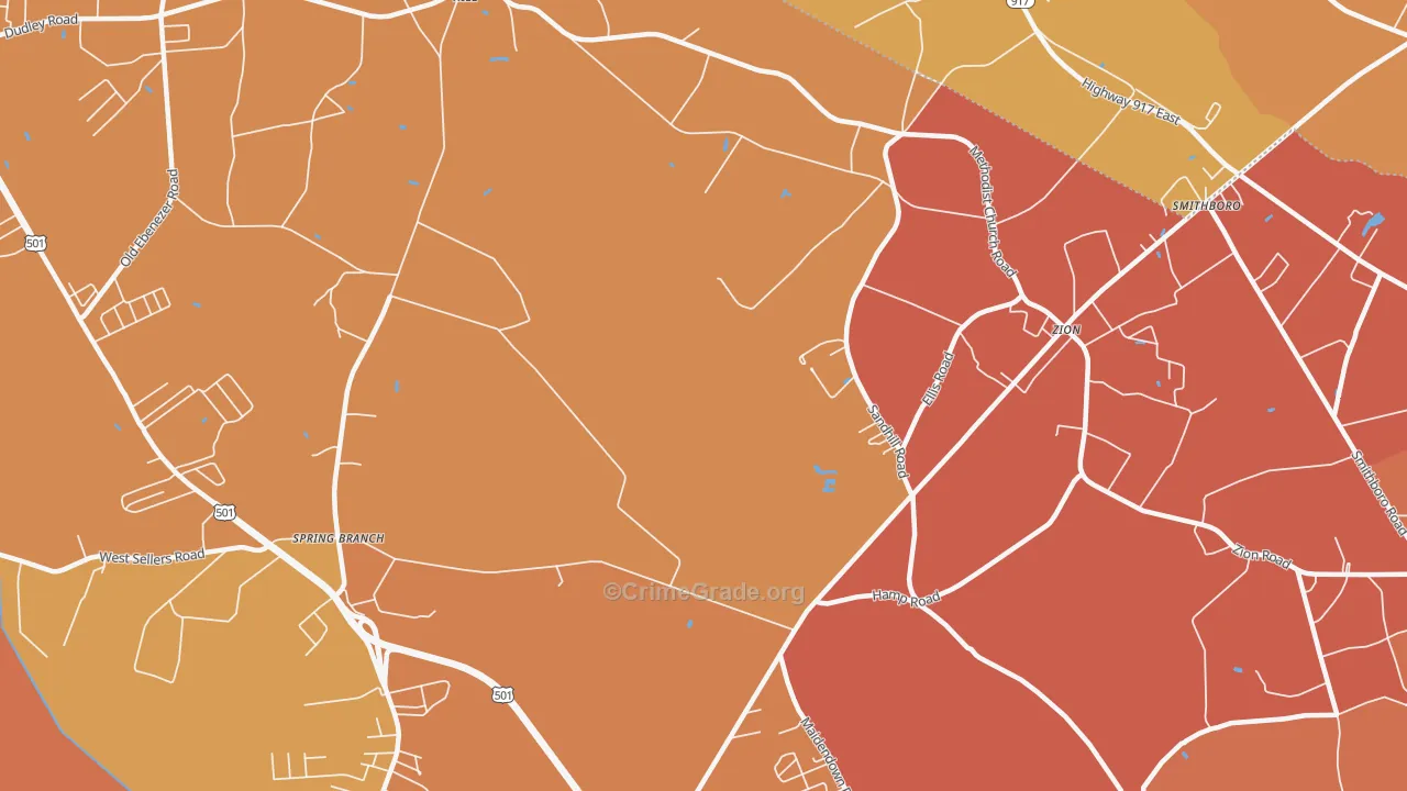 Zion, SC Map of Vandalism Rates