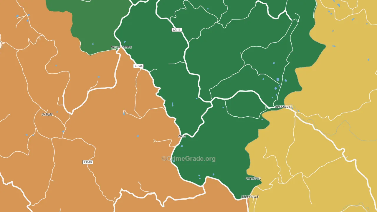Zion, WV Map of Vandalism Rates