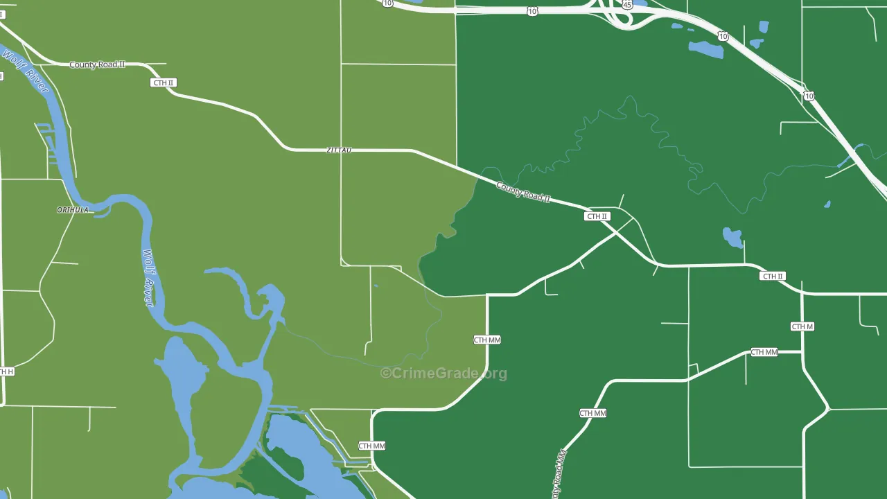 Zittau, WI Map of Vandalism Rates
