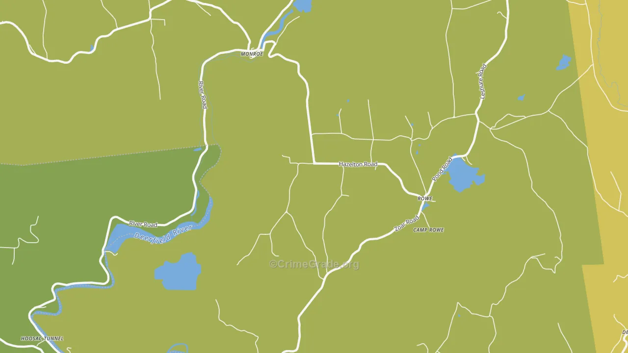 Zoar, MA Map of Vandalism Rates