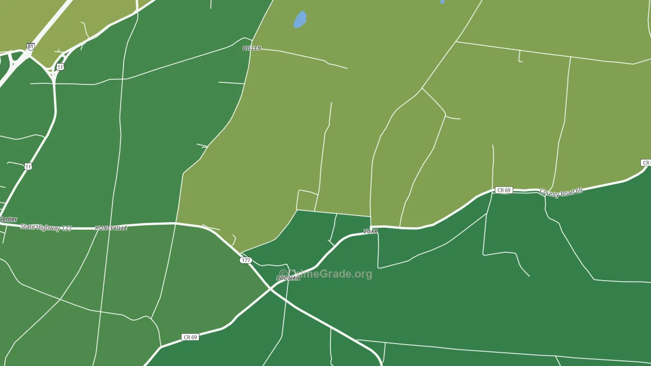 Zoar, NY Map of Vandalism Rates