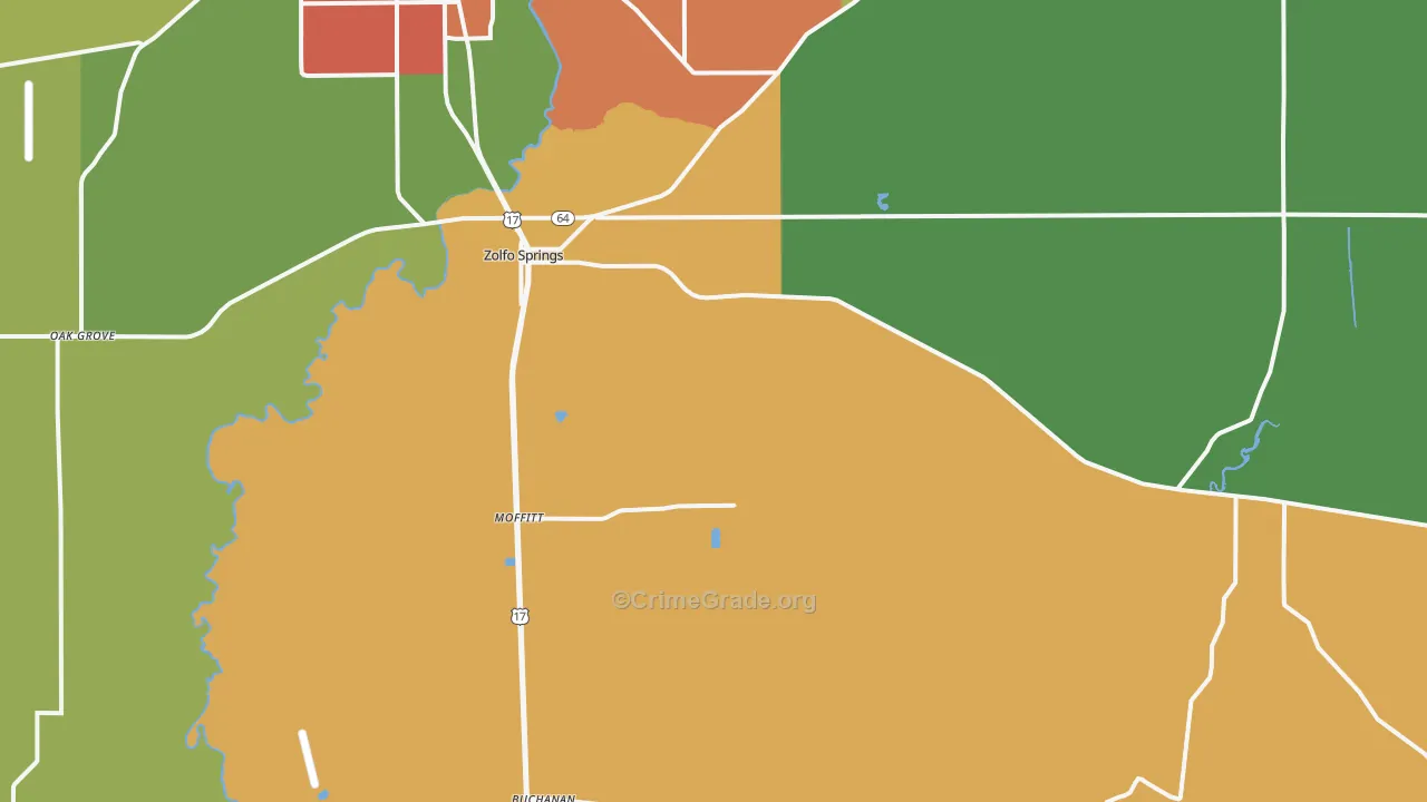 Zolfo Springs, FL Map of Vandalism Rates
