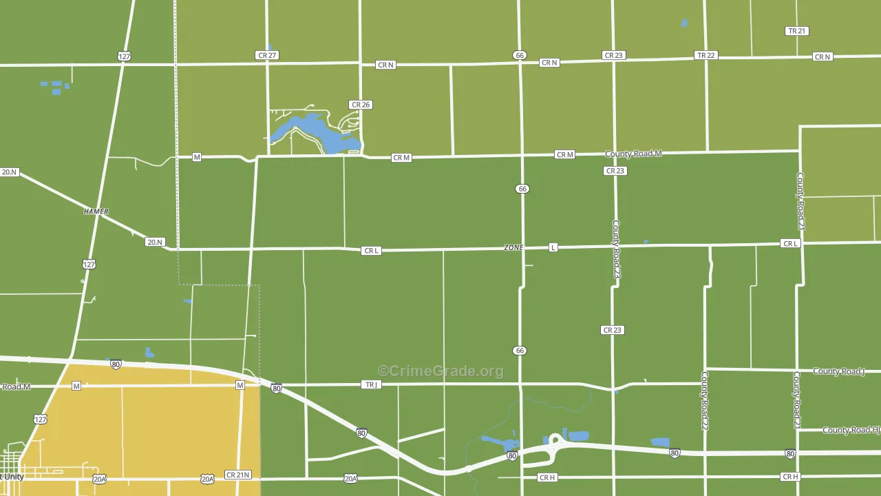 Zone, OH Map of Vandalism Rates