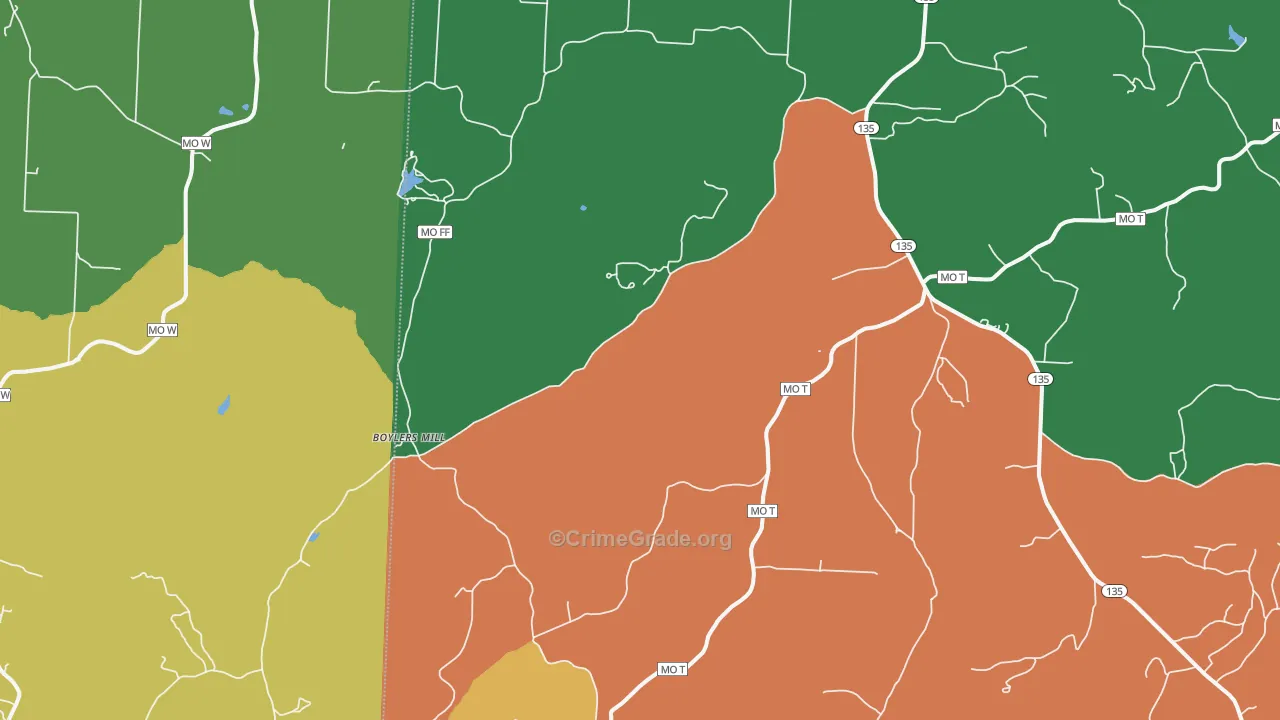Zora, MO Map of Vandalism Rates