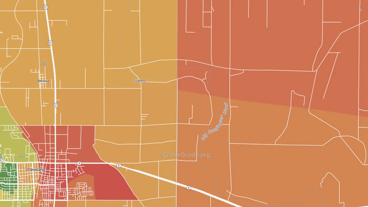 Zumbro, MS Map of Vandalism Rates