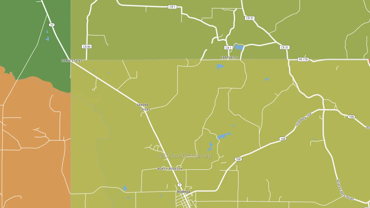 Zylks, LA Map of Vandalism Rates