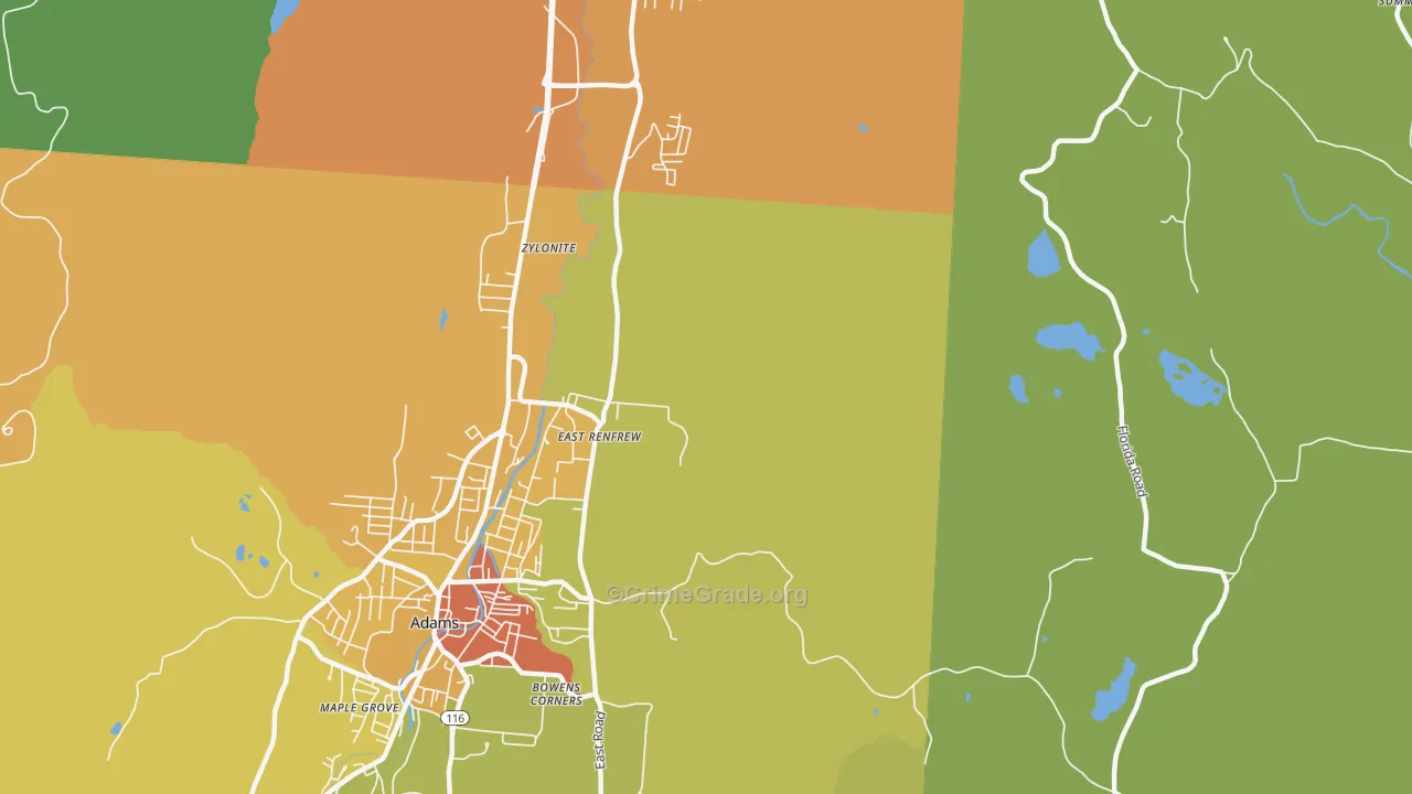 Zylonite, MA Map of Vandalism Rates