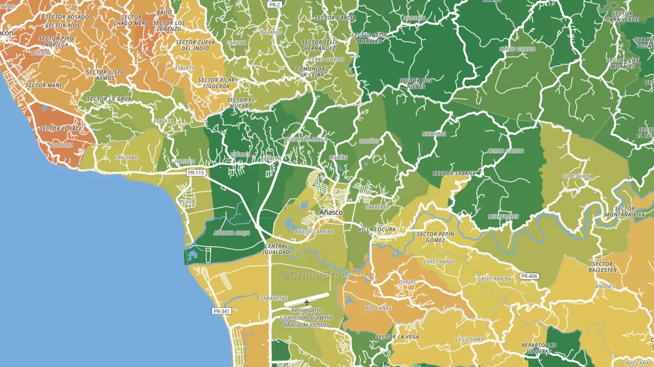 00610, PR Map of Vehicle Theft Rates