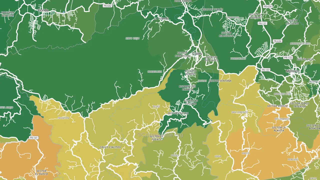 00638, PR Map of Vehicle Theft Rates