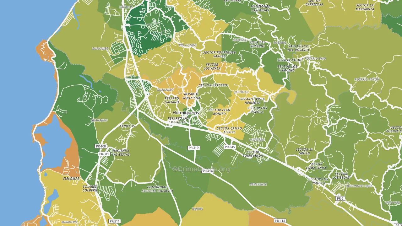 00660, PR Map of Vehicle Theft Rates
