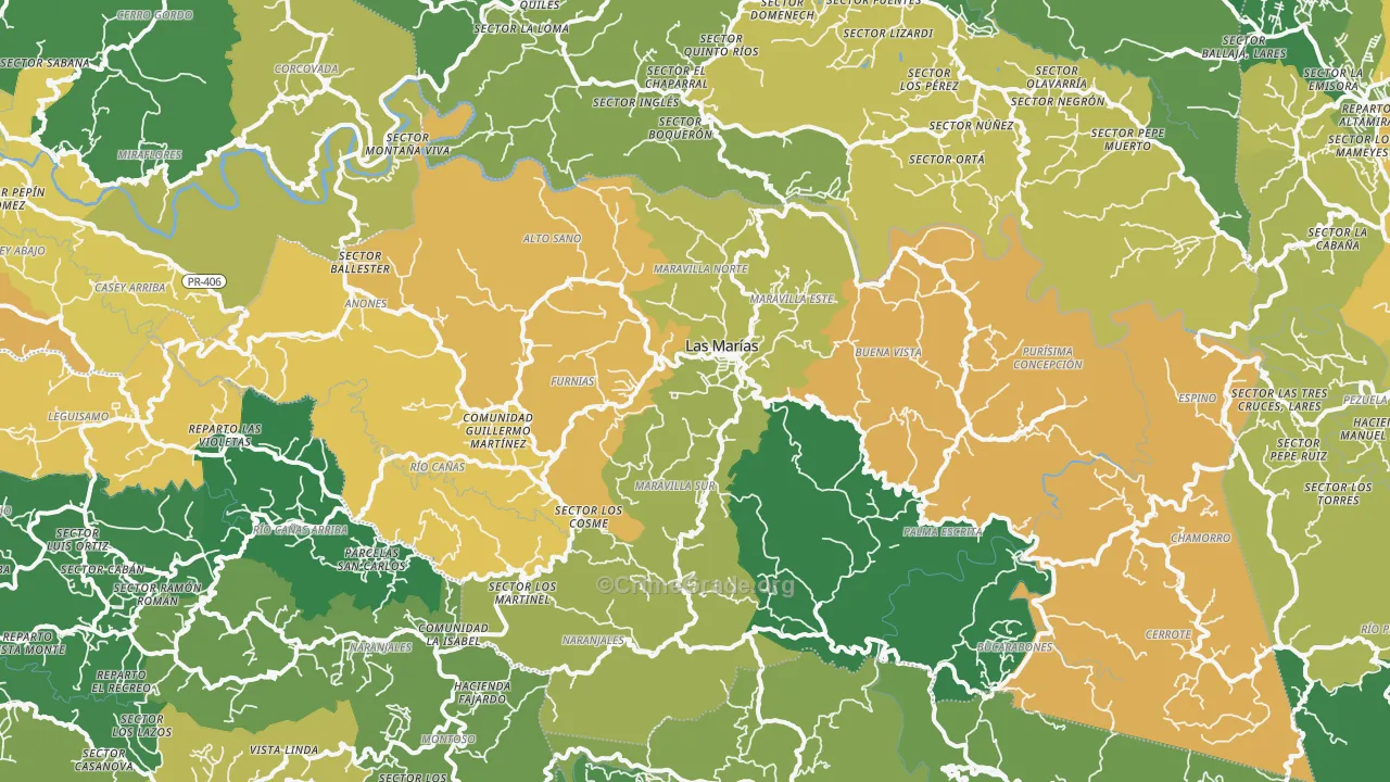 00670, PR Map of Vehicle Theft Rates