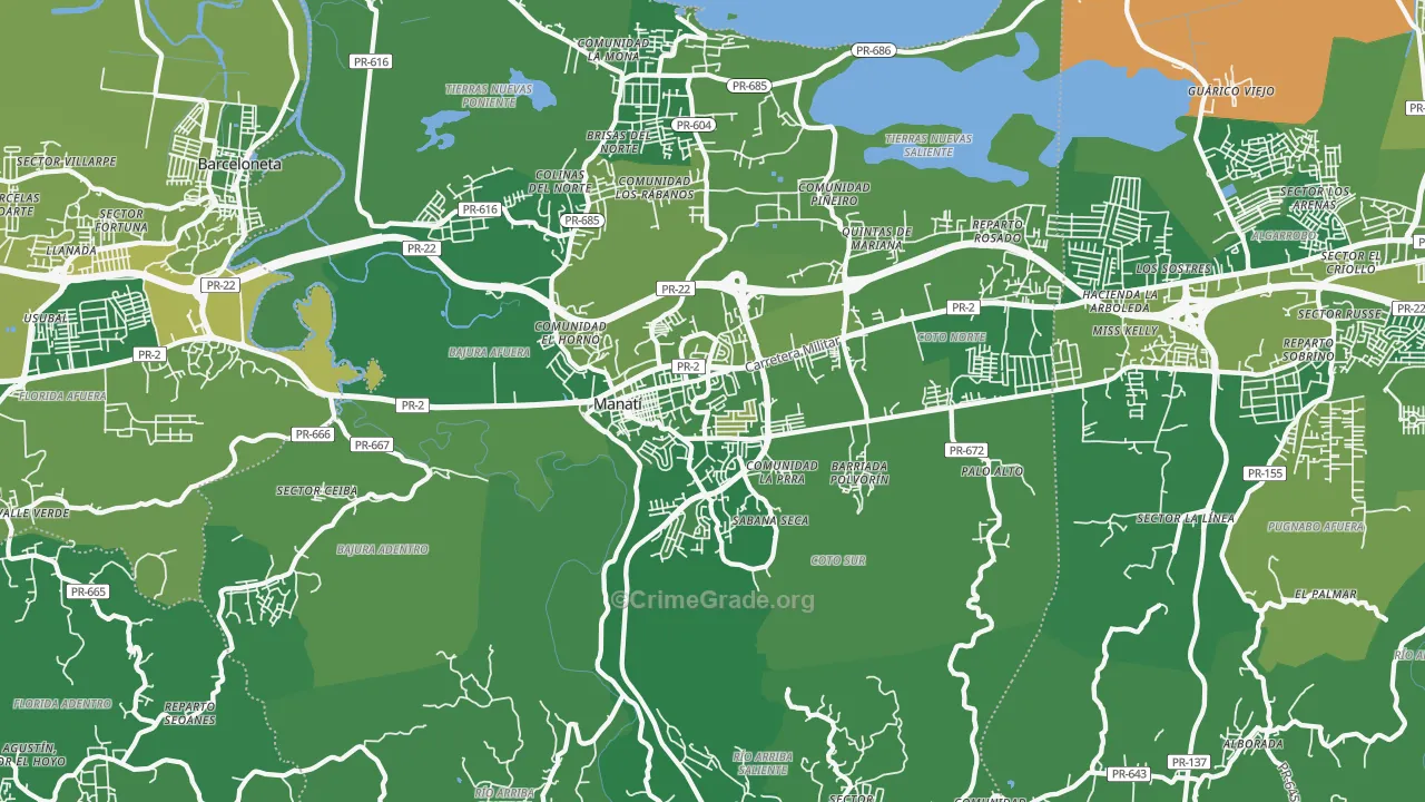 00674, PR Map of Vehicle Theft Rates