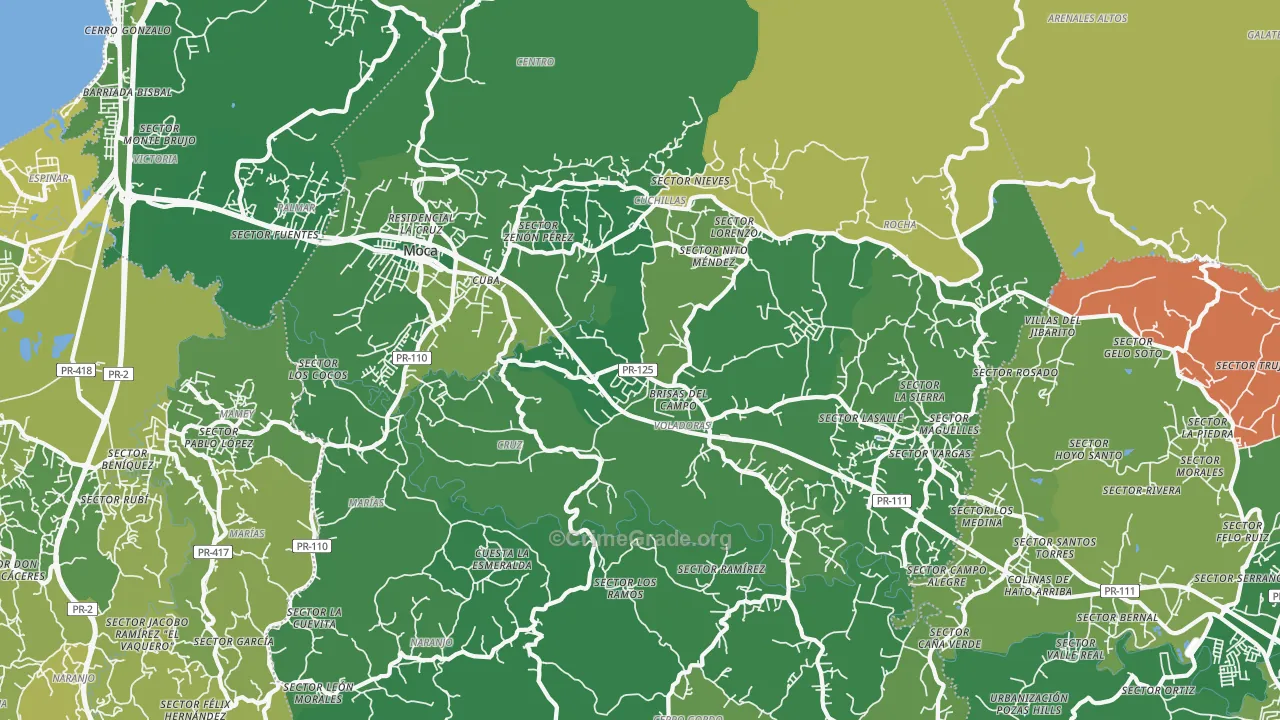 00676, PR Map of Vehicle Theft Rates