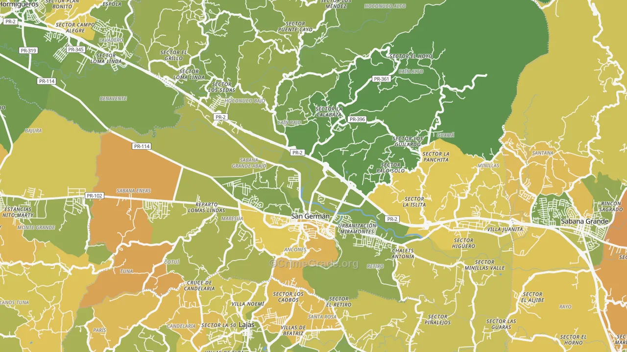 00683, PR Map of Vehicle Theft Rates