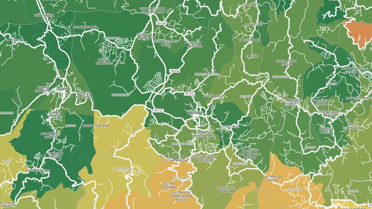 00687, PR Map of Vehicle Theft Rates