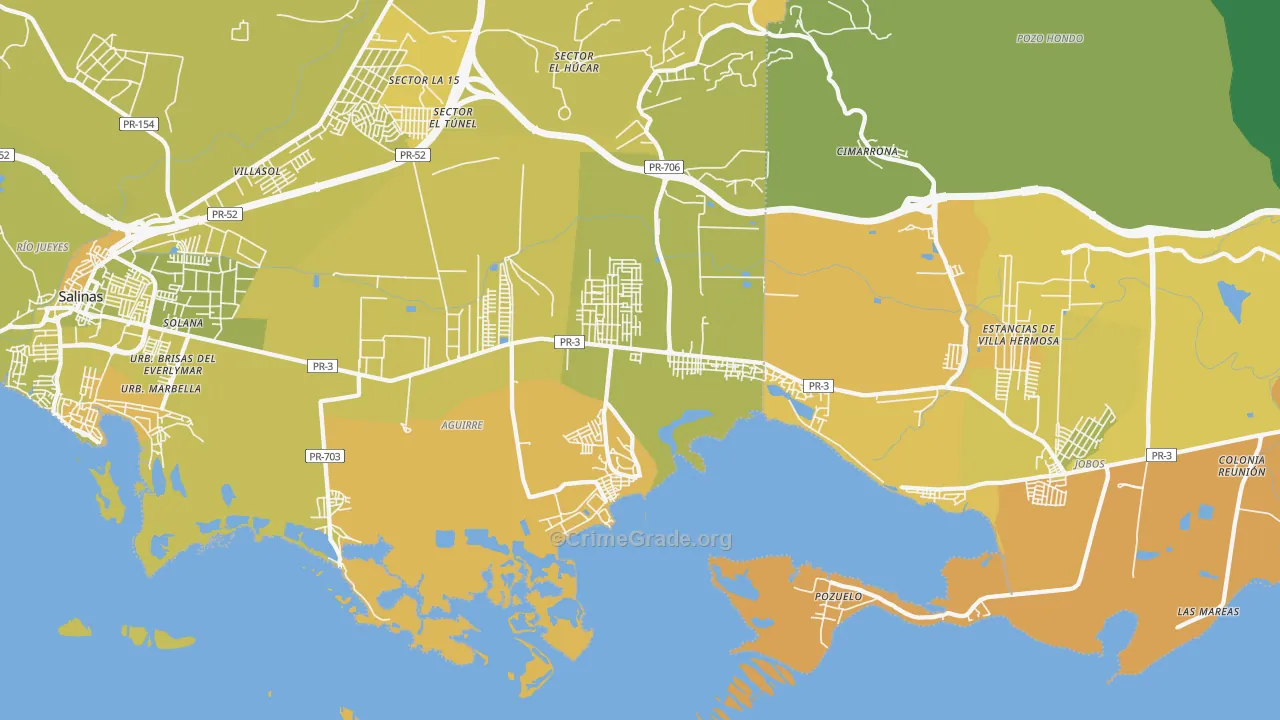 00704, PR Map of Vehicle Theft Rates