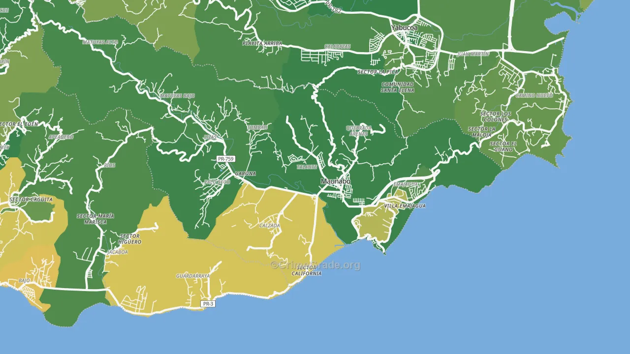 00707, PR Map of Vehicle Theft Rates