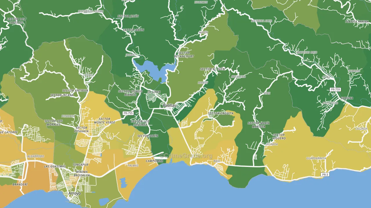00723, PR Map of Vehicle Theft Rates