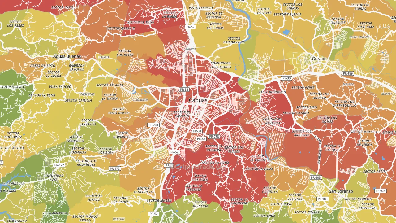 00725, PR Map of Vehicle Theft Rates