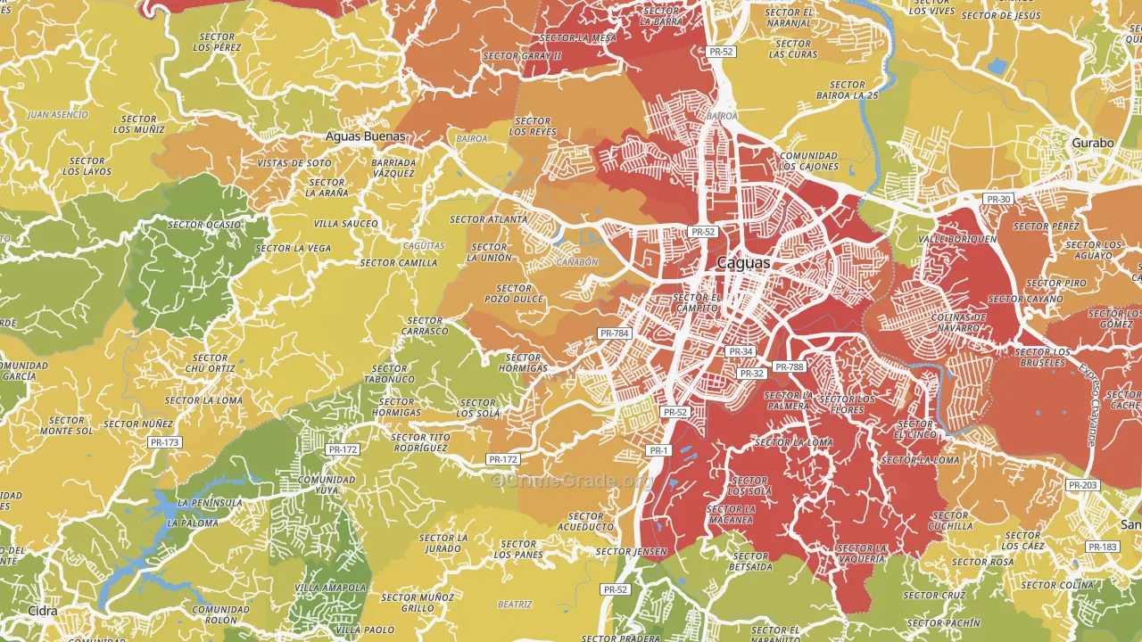 00727, PR Map of Vehicle Theft Rates