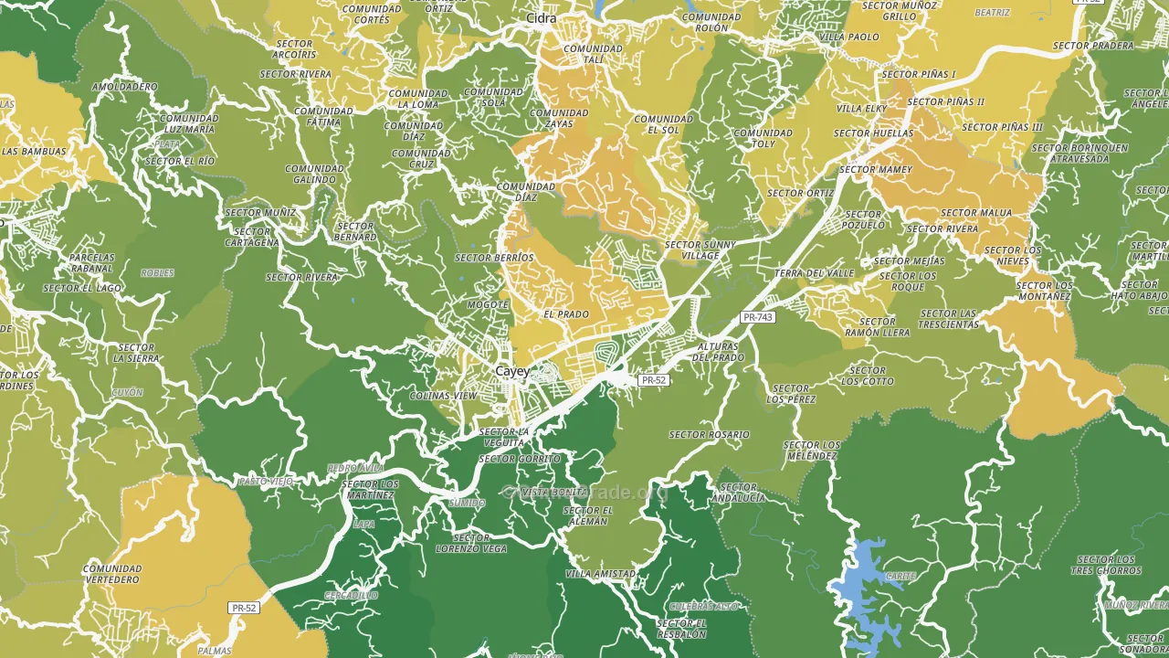 00736, PR Map of Vehicle Theft Rates