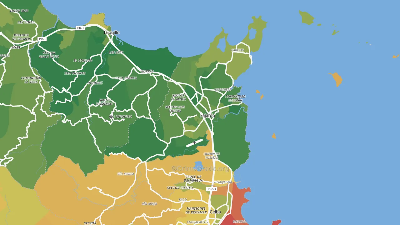 00738, PR Map of Vehicle Theft Rates
