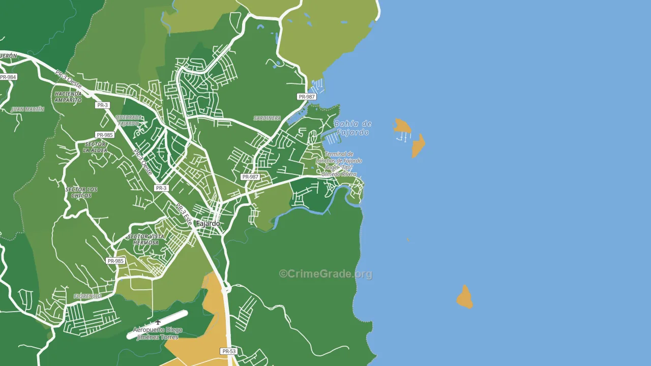 00740, PR Map of Vehicle Theft Rates