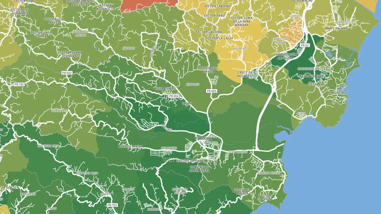 00767, PR Map of Vehicle Theft Rates