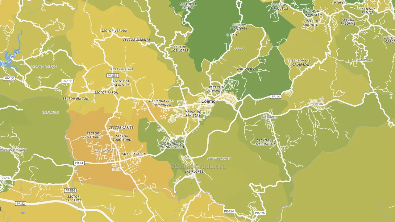 00769, PR Map of Vehicle Theft Rates