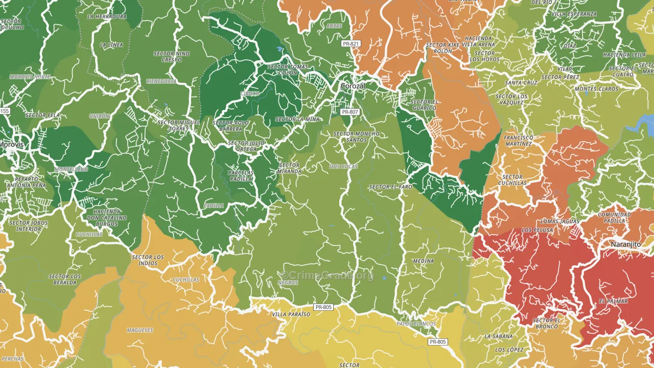 00783, PR Map of Vehicle Theft Rates