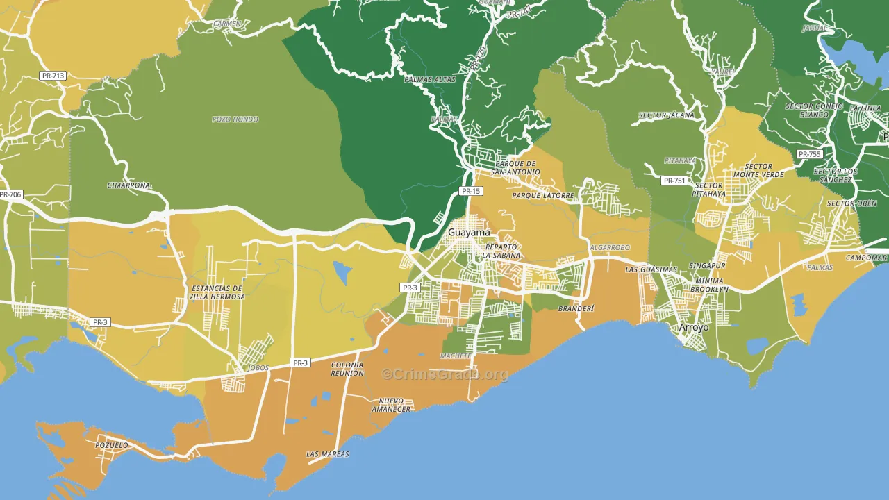 00784, PR Map of Vehicle Theft Rates