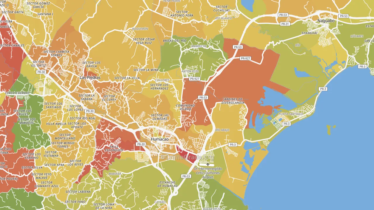 00792, PR Map of Vehicle Theft Rates