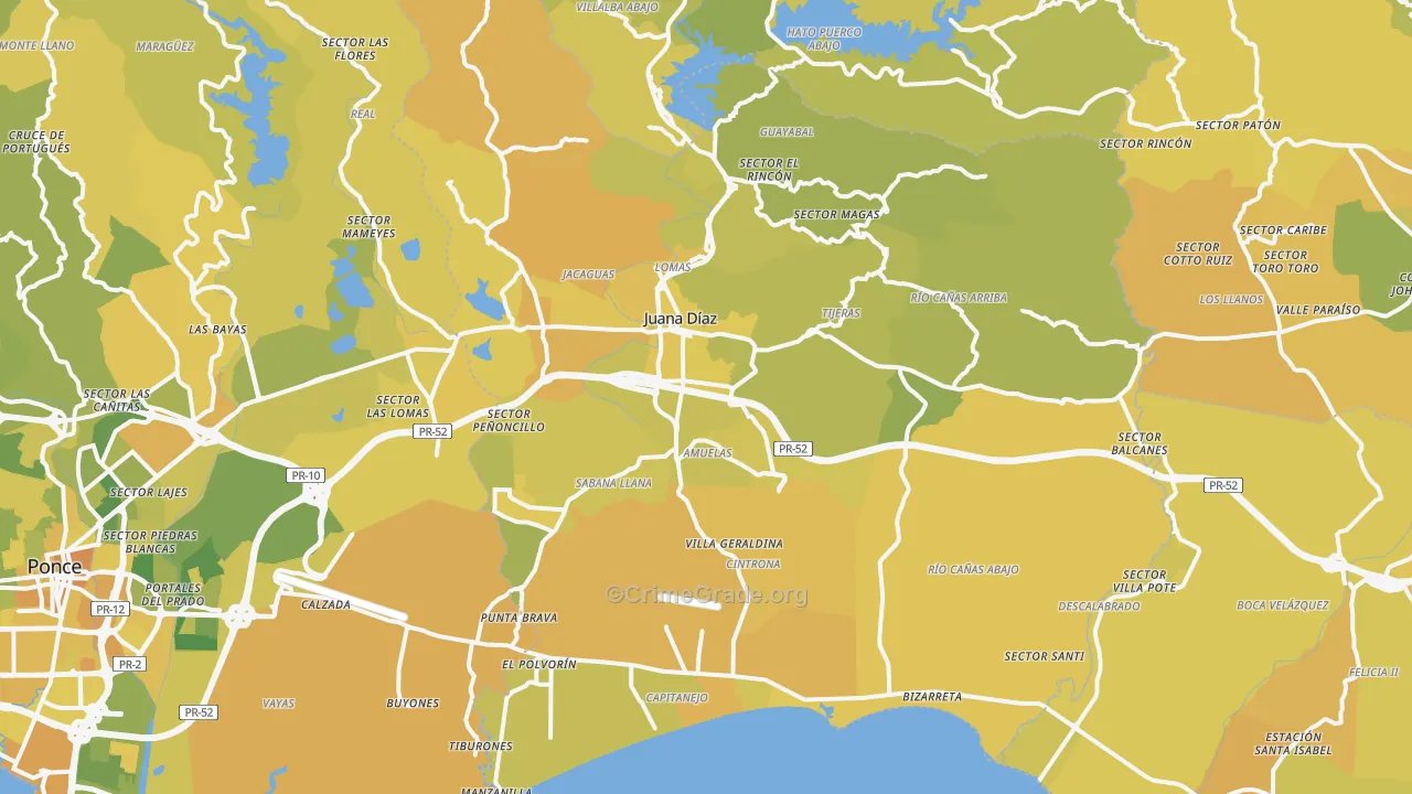 00795, PR Map of Vehicle Theft Rates