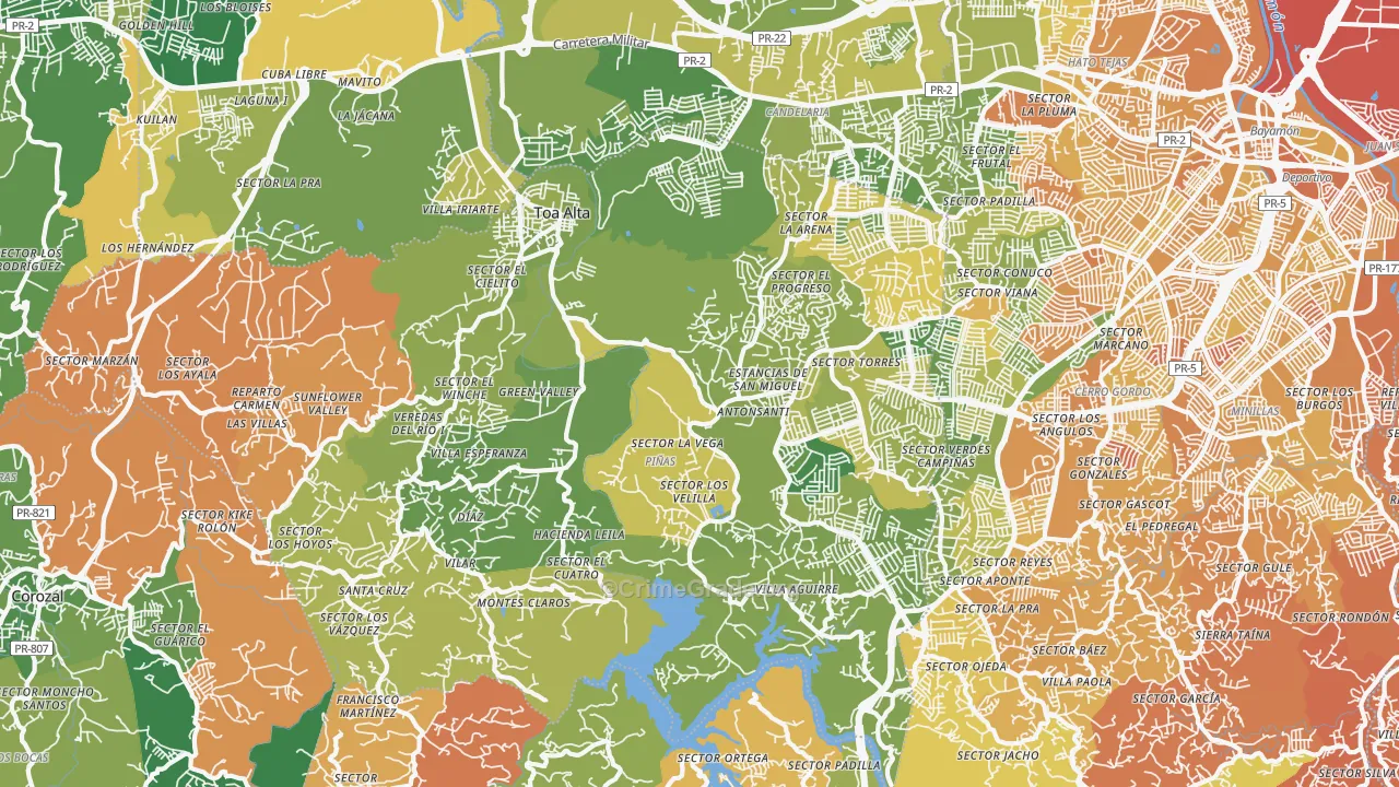 00953, PR Map of Vehicle Theft Rates