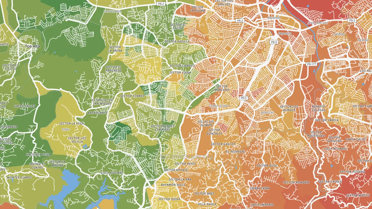 00957, PR Map of Vehicle Theft Rates