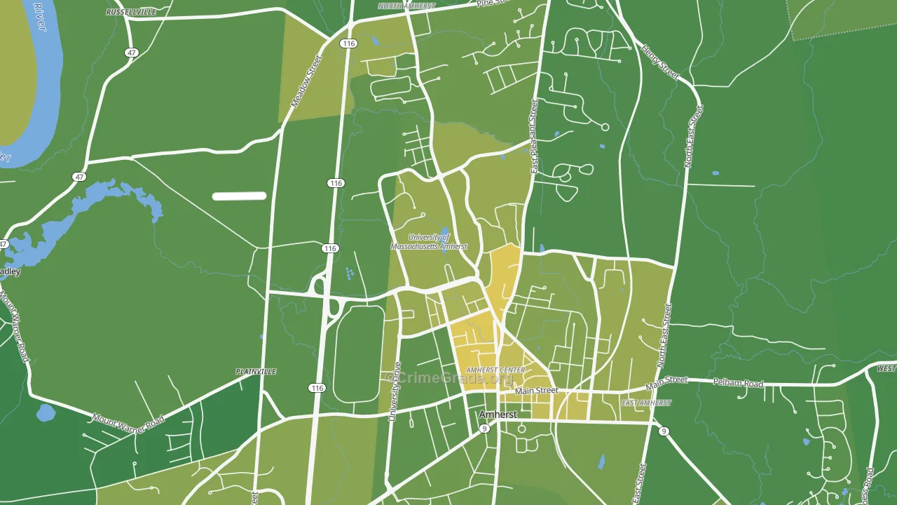 01003, MA Map of Vehicle Theft Rates