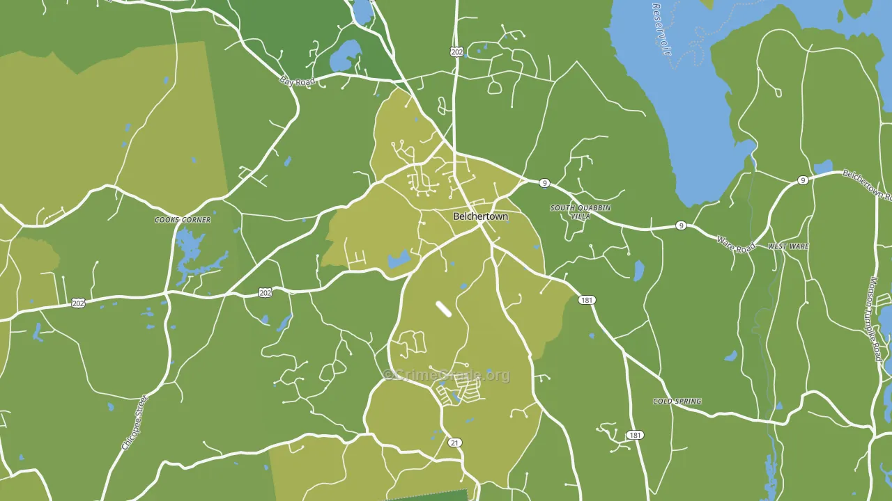 01007, MA Map of Vehicle Theft Rates